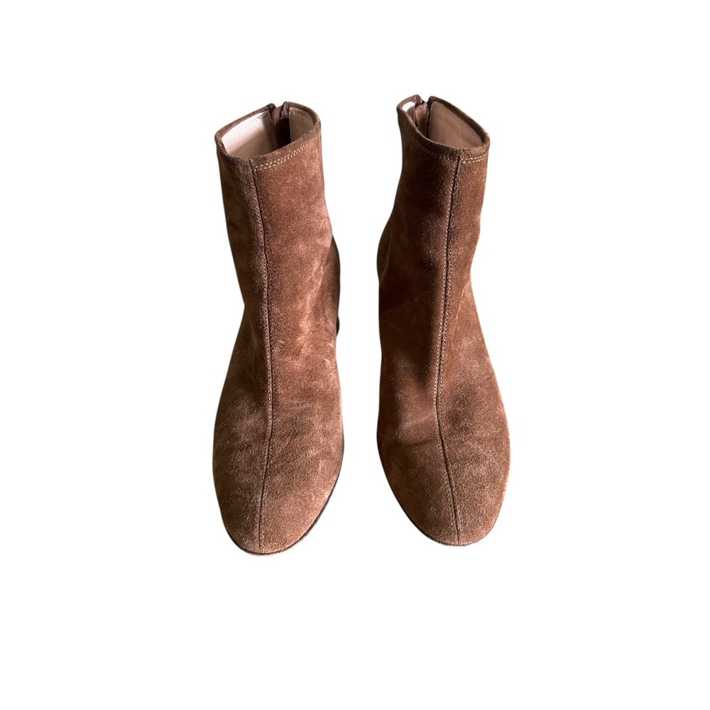 AGL Veta Precious Suede Ankle‎ Bootie Block Heel Women's Size 39 Cognac Brown - Picture 4 of 9